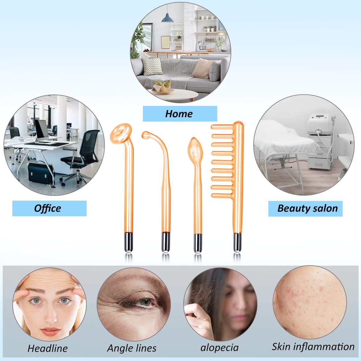 Azra High Frequncy Portable Handheld Facial Skin Care Wand Machine