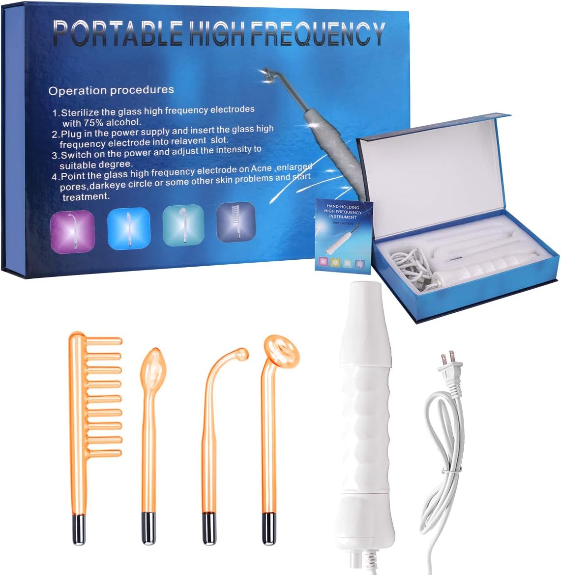 Azra High Frequncy Portable Handheld Facial Skin Care Wand Machine