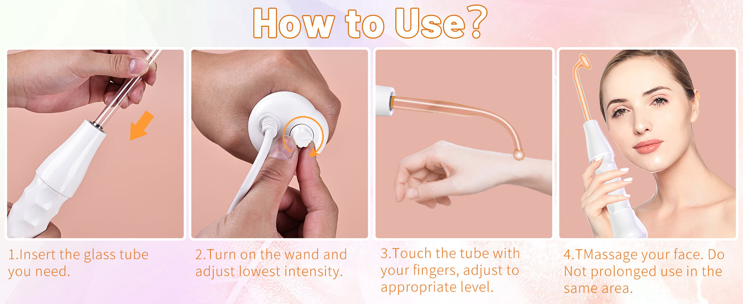 Azra High Frequncy Portable Handheld Facial Skin Care Wand Machine
