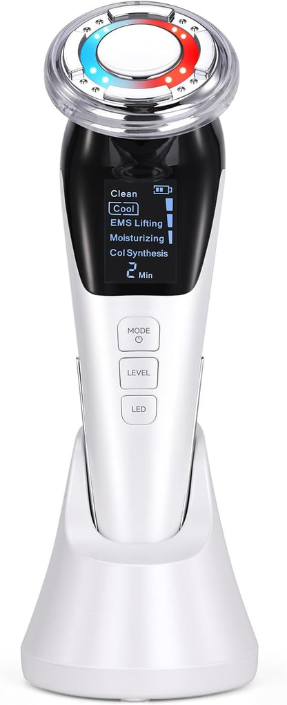 AZRA 5-in-1 EMS Facial Beauty Device with LED, Hot & Cold Therapy