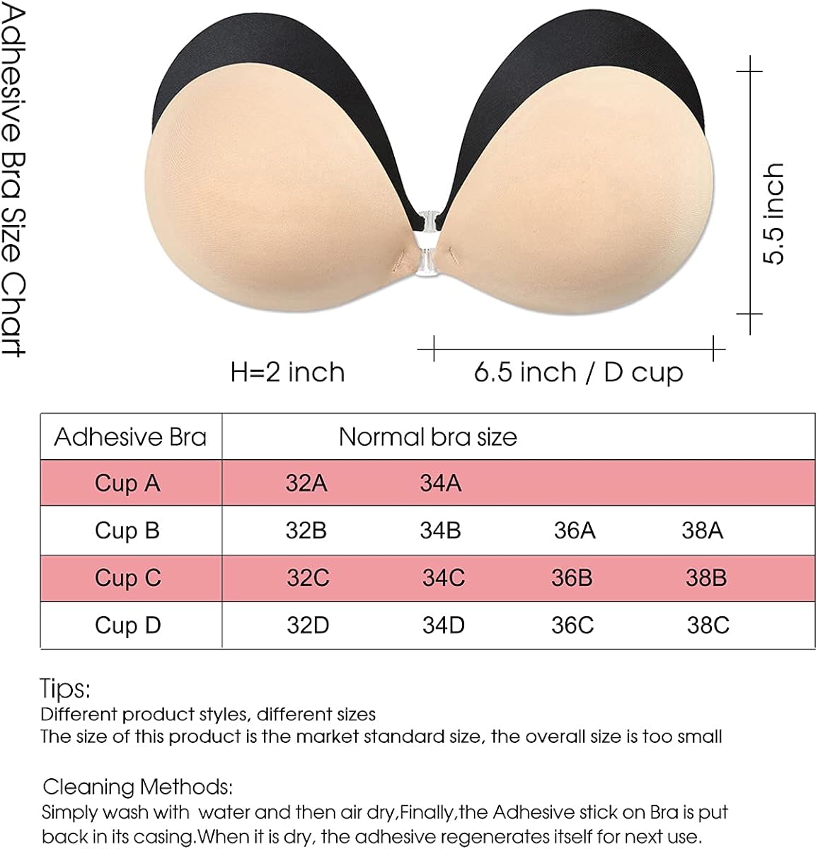 Adhesive Bra, Push up Strapless Self Adhesive Bra