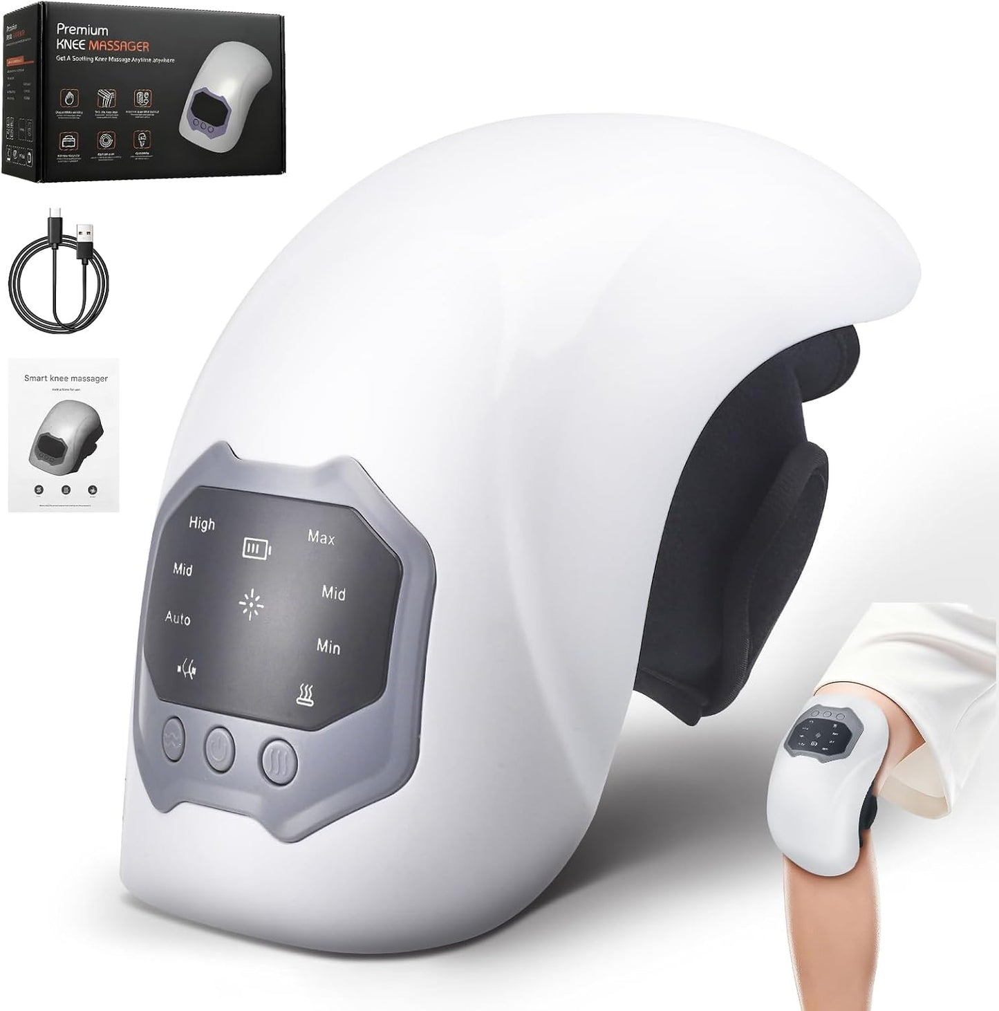 AZRA 3-in-1 Cordless Knee Massager with Heat, Vibration & Red Light