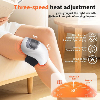 AZRA 3-in-1 Cordless Knee Massager with Heat, Vibration & Red Light