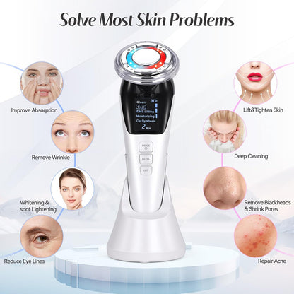 AZRA 5-in-1 EMS Facial Beauty Device with LED, Hot & Cold Therapy