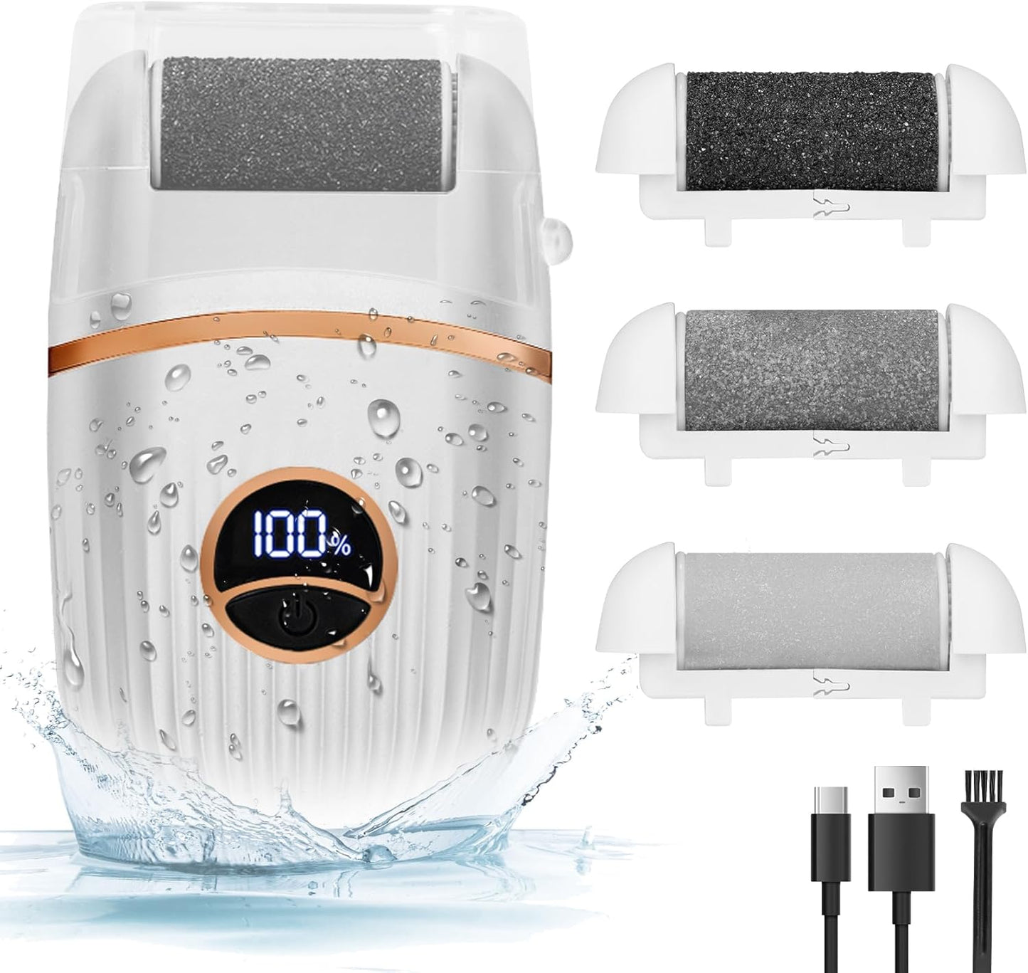 Babyverse Automatic Foot Callus Remover – Rechargeable, Waterproof, 3 Heads