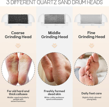 Babyverse Automatic Foot Callus Remover – Rechargeable, Waterproof, 3 Heads