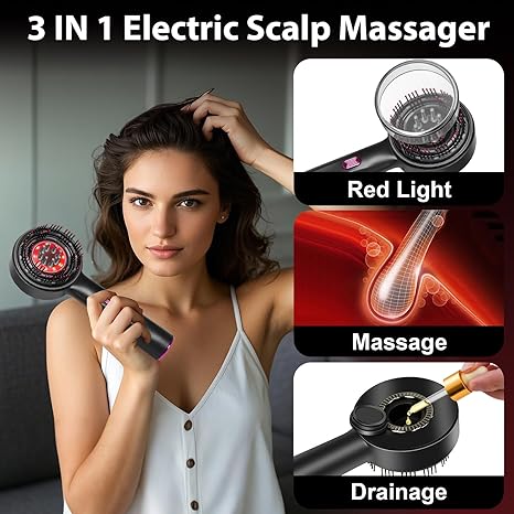 Electric Hair Oil Applicator & Electric Scalp Massager Brush, IPX7 Waterproof Hair Brushes