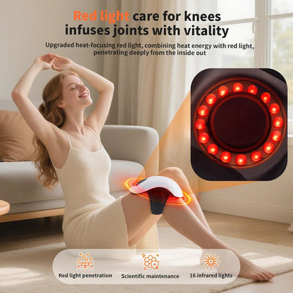 AZRA 3-in-1 Cordless Knee Massager with Heat, Vibration & Red Light