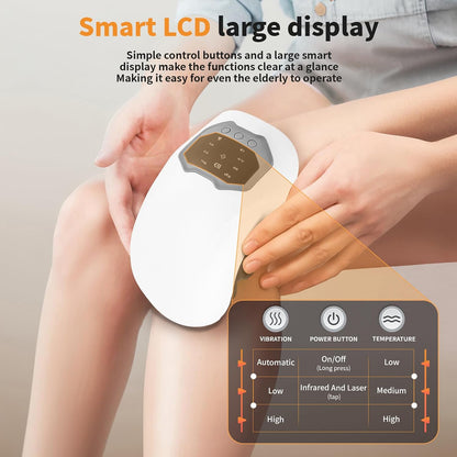 AZRA 3-in-1 Cordless Knee Massager with Heat, Vibration & Red Light