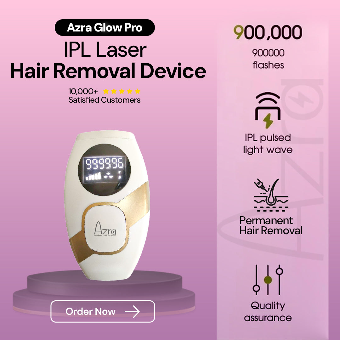 Azra Glow Pro IPL Hair Removal Device – 1 Million Flashes