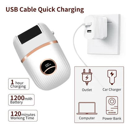 Babyverse Automatic Foot Callus Remover – Rechargeable, Waterproof, 3 Heads