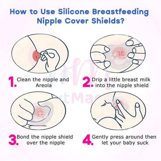 Silicone Breastfeeding Nipple Cover Shields | Protects from Baby Bite, Nipple Wound & Infection Pain