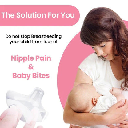 Silicone Breastfeeding Nipple Cover Shields | Protects from Baby Bite, Nipple Wound & Infection Pain