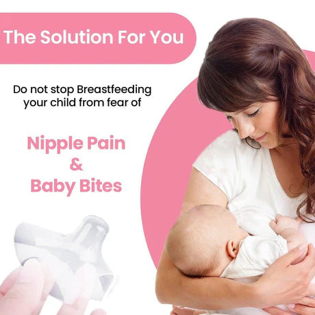 Silicone Breastfeeding Nipple Cover Shields | Protects from Baby Bite, Nipple Wound & Infection Pain