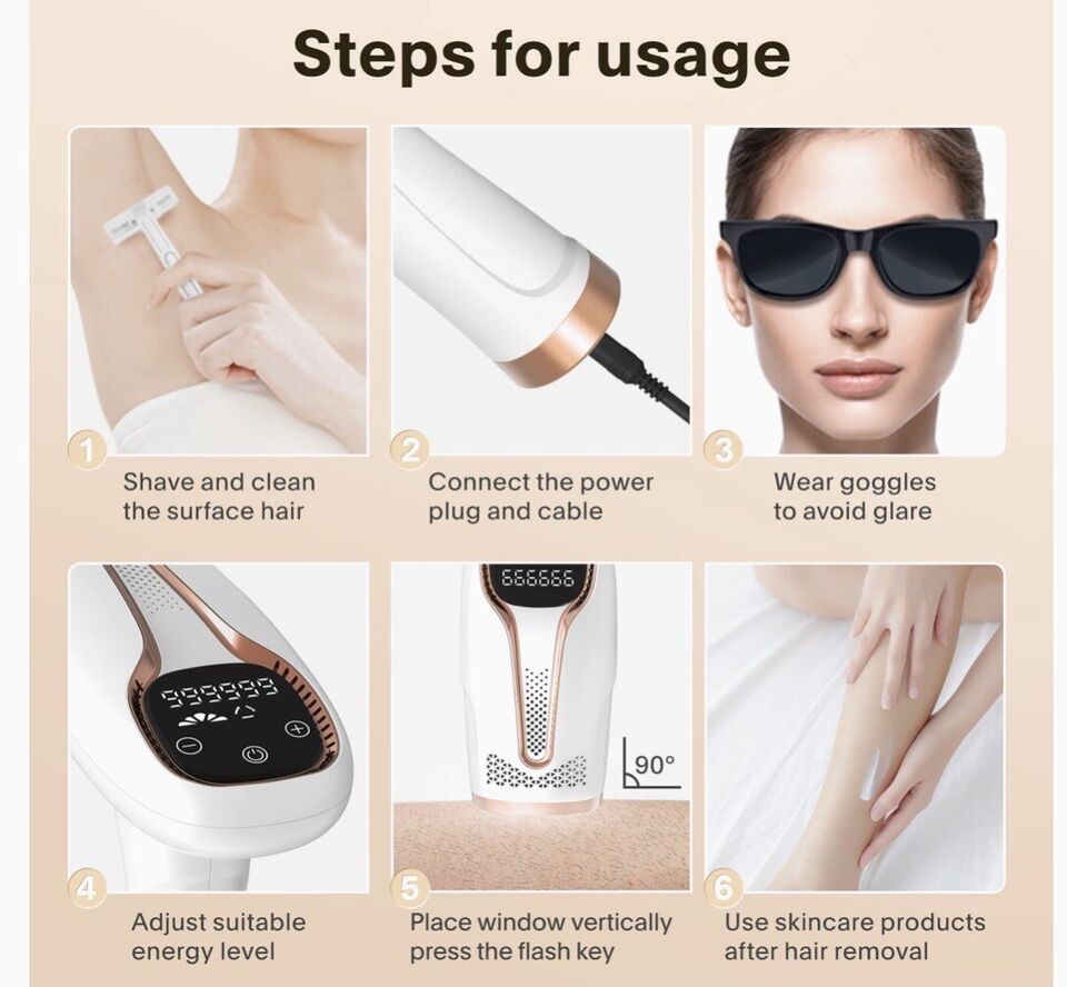 Azra Flash IPL Laser Hair Removal Device With 1 Million Flashes with Auto Features